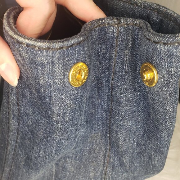 Prada Two-Way Canapa Tote - Blue Denim w/ Original Crossbody Strap & COA - Picture 6 of 17